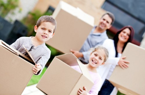 Professional packing and labeling during an office move